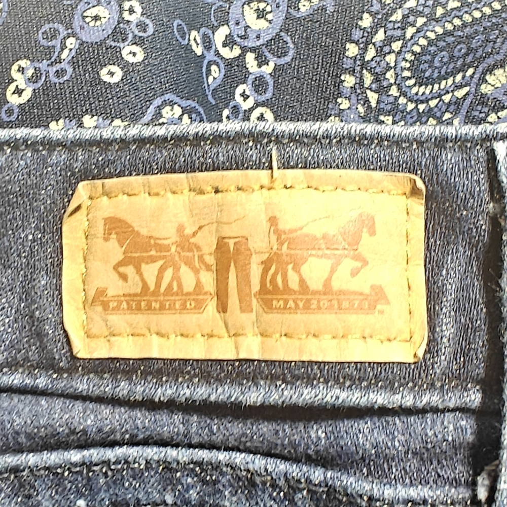 Levi’s 525 Perfect Waist Straight Leg Jeans Womens 16 S Blue Dark Wash Stretch - Picture 9 of 11